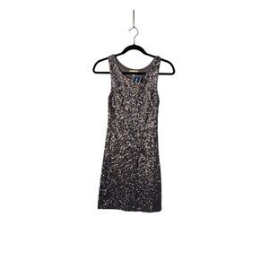 NWT amber blue women’s silver Sleeveless Sequin, mini dress size medium